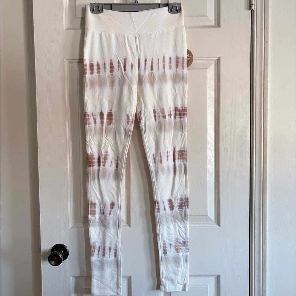 Splendid White and Brown Tie-Dye Joggers | Sz S